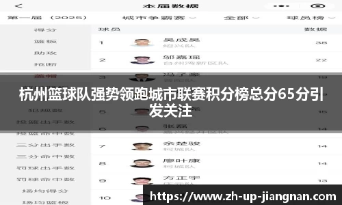 杭州篮球队强势领跑城市联赛积分榜总分65分引发关注